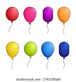 Globos grandes, globos brillantes de color, ilustración vectorial