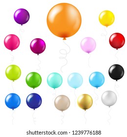 Balloons Big Set With Gradient Mesh, Vector Illustration
