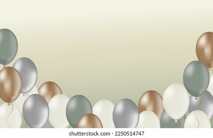 Balloons Birthday and Anniversary Background. Vector illustration for invitation card, party brochure, banner. Frame template.