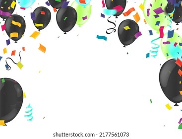  balloons black design template   space for text illustration