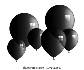 Balloons black isolated