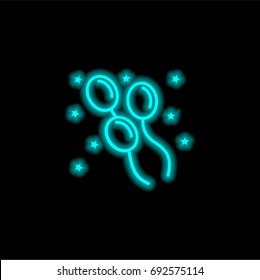 Balloons blue glowing neon ui ux icon. Glowing sign logo vector