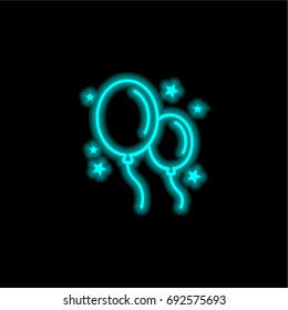 Icono de neón azul globo brillante ui ux. Vector de logotipo de signo brillante