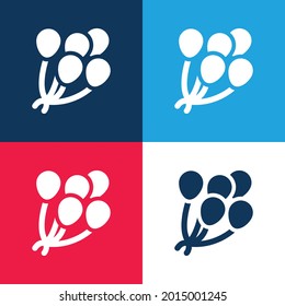 Balloons blue and red four color minimal icon set