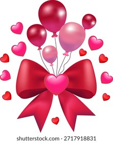Globos y un arco con un corazón