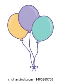 Balloons with bowtie vector design