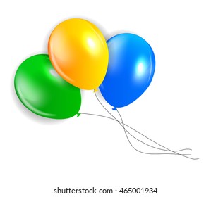 Balloons in Brazil Flag Colors, Vector Illustration. EPS10