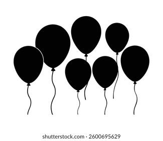 balloons bundle set silhouette design