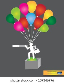 Balloons and businessman concept,Vector