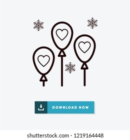 Balloons card vector icon