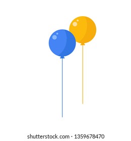 Balloons in cartoon flat style. Celebration illustration.