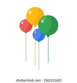 Balloons in cartoon flat style. Celebration illustration.