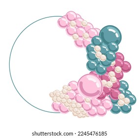 Balloons in cartoon flat style isolated set on white background. Bunch of balloons.