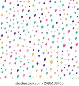 Balloons cartoon gift and decoration background vector