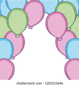 Balloons cartoons frame