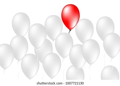 Balloons celebrating white and red, Ballons concept, Vector, Illustration.