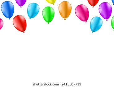 Balloons Celebration Background. Background for Party, Birthday, Celebration or Anniversary. Vector Illustration.