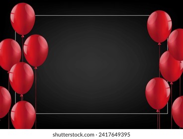 Balloons Celebration Background. Background for Valentine's Day, Wedding Celebration, Mother's Day or Anniversary. Vector Illustration.