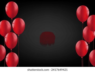 Balloons Celebration Background. Background for Valentine's Day, Wedding Celebration, Mother's Day or Anniversary. Vector Illustration.