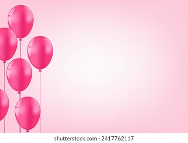 Balloons Celebration Background. Background for Valentine's Day, Wedding Celebration, Mother's Day or Anniversary. Vector Illustration.