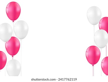 Balloons Celebration Background. Background for Valentine's Day, Wedding Celebration, Mother's Day or Anniversary. Vector Illustration.