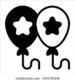globos, concepto de celebración, icono de línea plana 