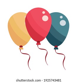 celebración de globos carnaval festividad diseño plano ilustración vectorial