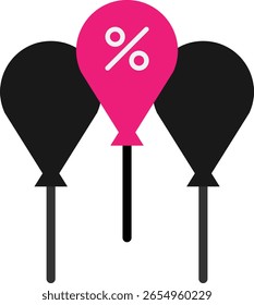 Icono de fiesta de celebración de globos Ilustración plana de Vector
