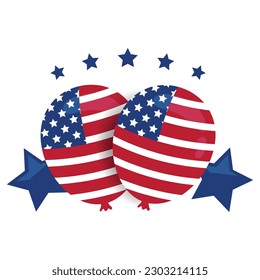 balloons celebration of usa illustration