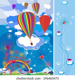 Balloons. children's illustration.