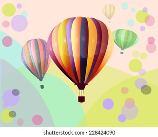balloons with circles and background