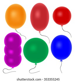 Balloons Collection Set. Balloons ai. Balloons logo. Vector illustration