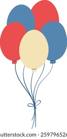 balloons color mother day doodle illustration