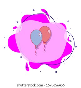 Balloons colored liquid bacdge icon. Simple color vector of circus icons for ui and ux, website or mobile application