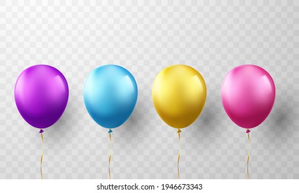 balloons Colorful celebration set background.
