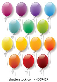 Balloons colorful collection ready for designs and decorations