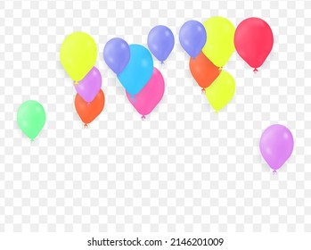 Balloons Colorful Set , sobre el fondo transparente. Ilustración vectorial