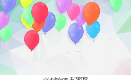 Balloons Colorful Set , on the transparent background. Vector Illustration
