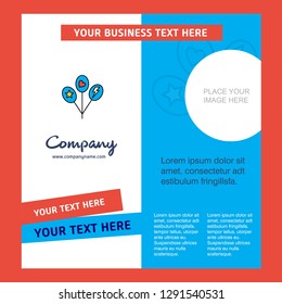 Balloons Company Brochure Template. Vector Busienss Template