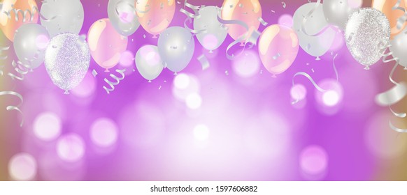 Balloons concept design template holiday  .Christmas and new year celebration background. Vector illustration