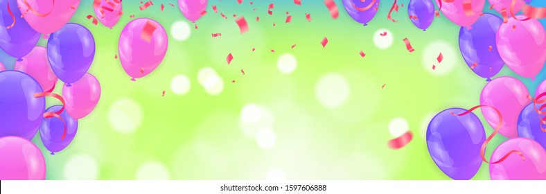 Balloons concept design template holiday  .Christmas and new year celebration background. Vector illustration