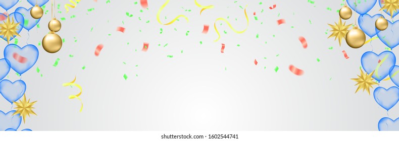 Balloons concept design template holiday  .Christmas and new year celebration background. Vector illustration