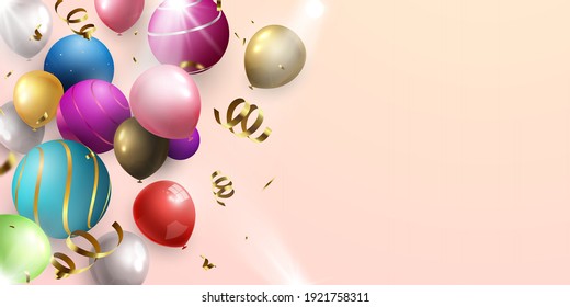 balloons concept design template holiday promotion, background Celebration Vector illustration.