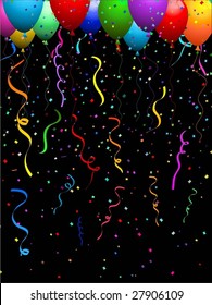 Ballons und Konfetti