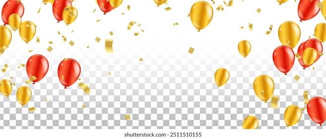 balloons, confetti concept design template holiday Happy Day, background Celebration Vector illustration. Design for Party decorations, New year, birthday, anniversary, celebration