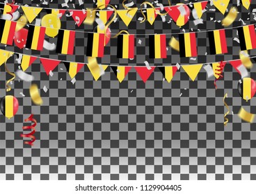 Balloons with Countries flags of national Belgium flags team group and ribbons flag ribbons, Celebration background template. victory.winner.football