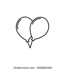 Balloons, couple, party vector icon