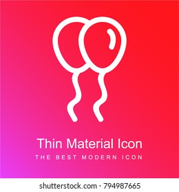 Balloons couple red and pink gradient material white icon minimal design