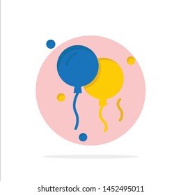 Balloons, Decoration Abstract Circle Background Flat color Icon