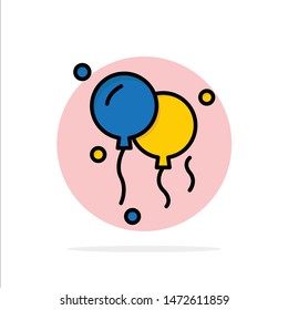 Balloons, Decoration Abstract Circle Background Flat color Icon